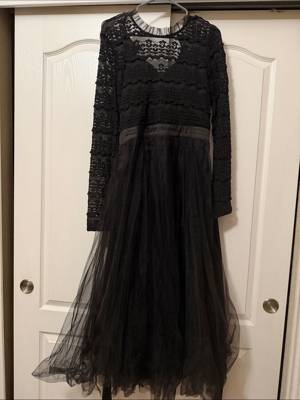Baltic Born Black Lace Long Sleeve Tulle Gown - Picture 1 of 3